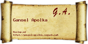 Gansel Apolka névjegykártya